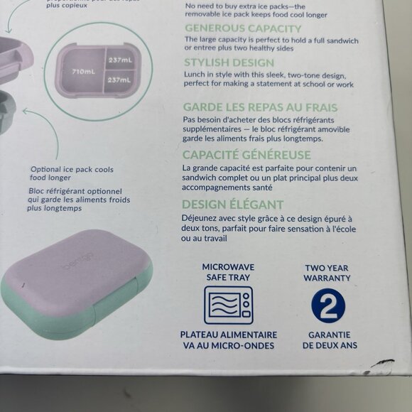 New Bentgo Chill XL 5 Cup Lunch Box Set Ice Pack 3/4 Compartment 8B03WB Green - Picture 8 of 10